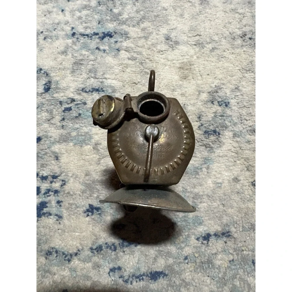 Vintage Justrite Brass Auto-Lite Carbide Coal Miner's Head Lamp Collectable